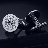 Personalized Round Cufflinks for Men Dad Gift Stainless Steel Set