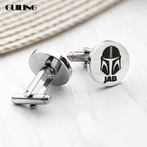 Personalized Round Cufflinks for Men Dad Gift Stainless Steel Set