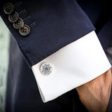 Personalized Round Cufflinks for Men Dad Gift Stainless Steel Set
