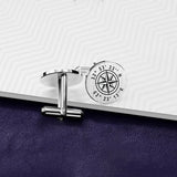 Personalized Round Cufflinks for Men Dad Gift Stainless Steel Set