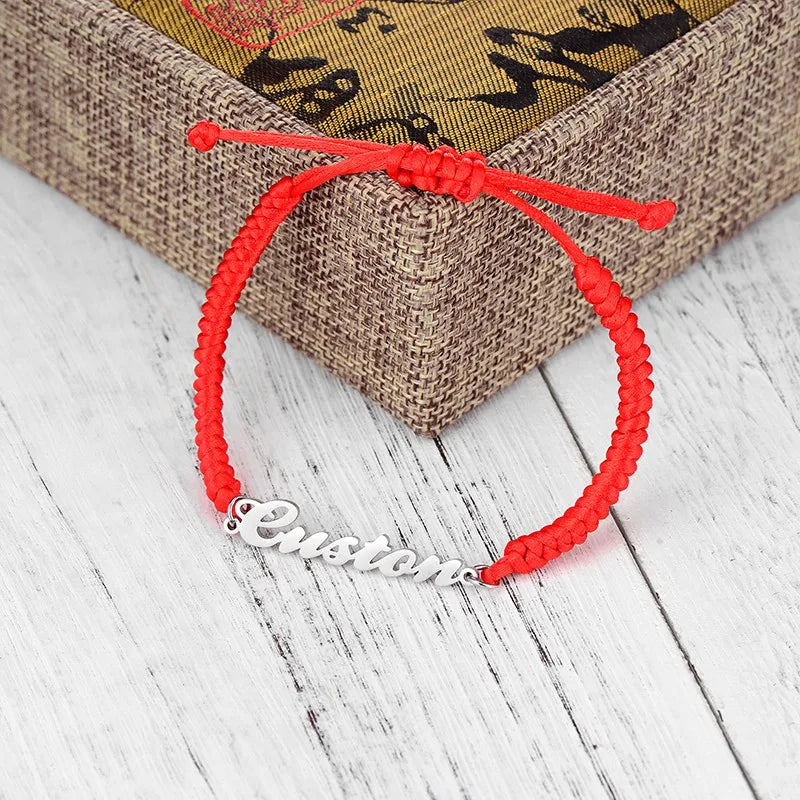 Personalized Name Bracelet Stainless Steel Pendant Couple Gift