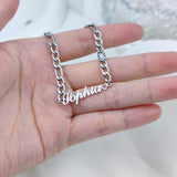 Dainty Name Bracelet Stainless Steel Chain Personalized Bracelet