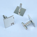 Custom Engraved Logo Square Cufflinks Stainless Steel Nameplate Marking