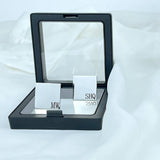 Custom Engraved Logo Square Cufflinks Stainless Steel Nameplate Marking