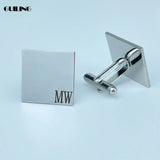 Custom Engraved Logo Square Cufflinks Stainless Steel Nameplate Marking