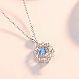 Sparkling Snowflake S925 Silver Necklace with Zircon Pendant