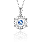 Sparkling Snowflake S925 Silver Necklace with Zircon Pendant