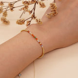 Rainbow Crystal Friendship Bracelet for Women Girls
