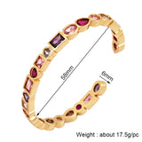 Rainbow Twist Cuff Bangle, Colourful Enamel 18K Bracelet