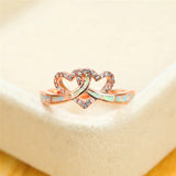 Opal Stone Engagement Ring Classic Rose Wedding Rings For Women