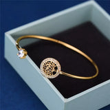 Dainty Female Zircon Stone Bracelet Tree Of Life Adjustable Bracelets For Women
