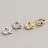 925 Silver Evil Eye Small Hoops Earrings Women Girl Gift