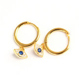 925 Silver Evil Eye Small Hoops Earrings Women Girl Gift