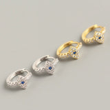 925 Silver Evil Eye Small Hoops Earrings Women Girl Gift