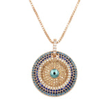 Dainty CZ Evil Eye Pendant Necklace for Women