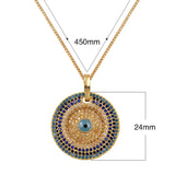 Dainty CZ Evil Eye Pendant Necklace for Women