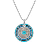 Dainty CZ Evil Eye Pendant Necklace for Women