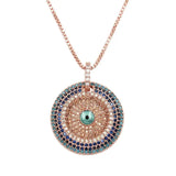 Dainty CZ Evil Eye Pendant Necklace for Women