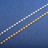 Stainless Steel Heart Link Chain Choker Necklace for Women