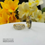Hawaiian Plumeria Flower CZ Zircon Wedding Band for Men or Women