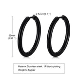 Dainty Hoop Earrings, Stainless Steel, 11mm, 20mm, 25mm