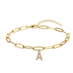 Initial Bracelets for Women Stainless Steel Chain Letter Pendant Bracelet Gift