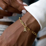Initial Bracelets for Women Stainless Steel Chain Letter Pendant Bracelet Gift