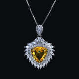 Purple/Yellow Triangle Zircon Necklace Girl Birthday Gift Jewelry