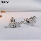 Personalized Letter Cufflinks Initial Twins Stainless Steel Jewelry
