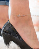 Dainty Name Anklet,Stainless Steel Personalized Name Anklet, Body Jewelry