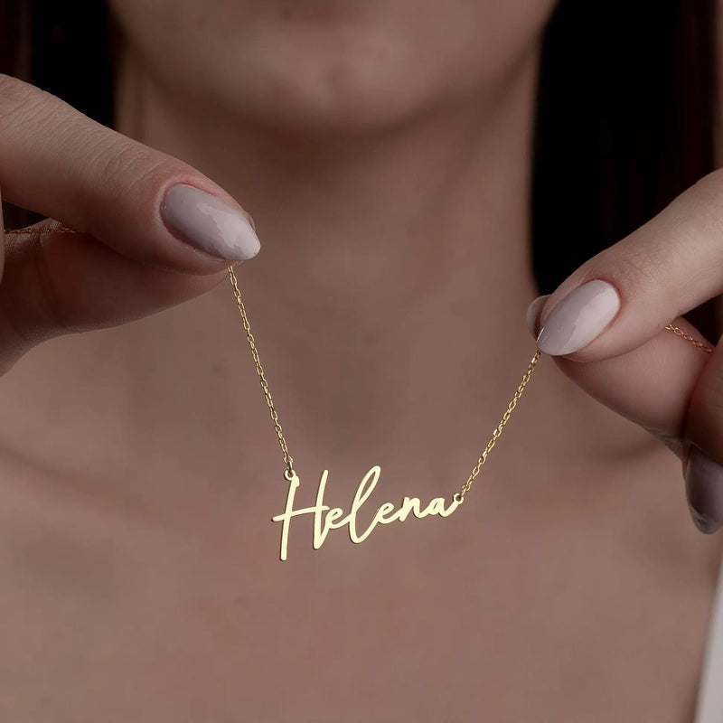 Dainty Name Necklace, Custom Nameplate Necklace