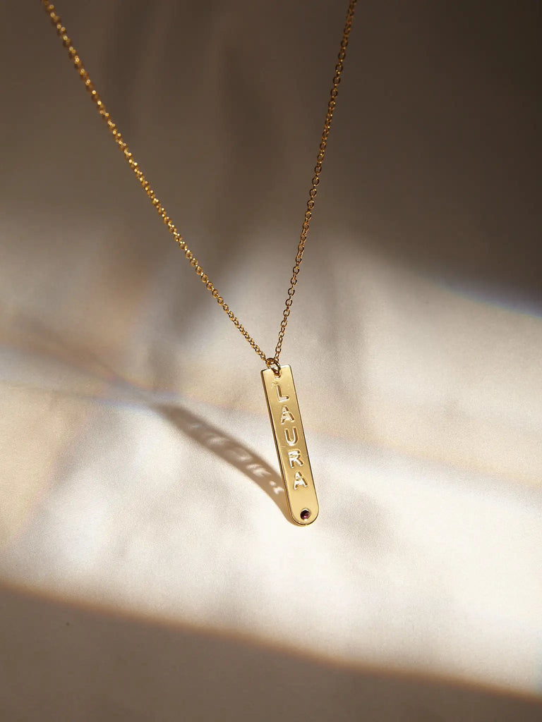 Personalized Name Necklace with Birthstone - Gift for Her