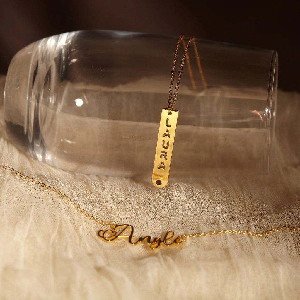 Personalized Name Necklace with Birthstone - Gift for Her