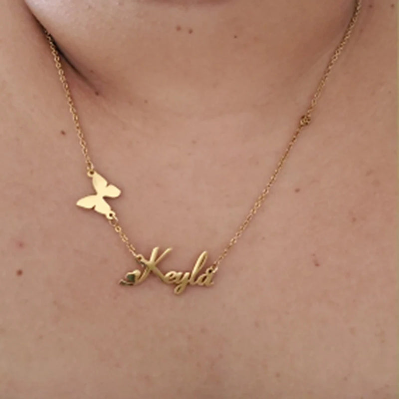 Dainty Butterfly Necklace Personalized Stainless Steel Jewelry