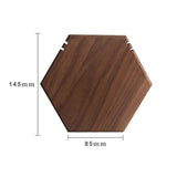 Natural Walnut Wood Necklace Display Stand Geometric Hexagon Jewelry
