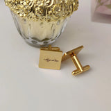Personalized Stainless Steel Text Logo Cufflinks Pair for Men