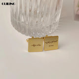 Personalized Stainless Steel Text Logo Cufflinks Pair for Men