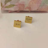 Personalized Stainless Steel Text Logo Cufflinks Pair for Men