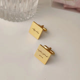 Personalized Stainless Steel Text Logo Cufflinks Pair for Men
