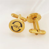 Personalized Name Twins Cufflinks Set Stainless Steel