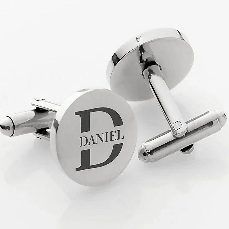 Personalized Name Twins Cufflinks Set Stainless Steel