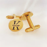 Personalized Name Twins Cufflinks Set Stainless Steel