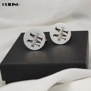 Personalized Name Men's Cufflinks Set - Stainless Steel Twins