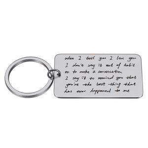 Personalized Handwritten Text Tag Key Chain - Family Gift