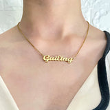 Personalized Name Pendant Necklace Stainless Steel Chain Women Jewelry Gift