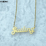 Custom Nameplate Pendant Women Name Chain Necklace Choker Jewelry