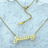 Custom Nameplate Pendant Women Name Chain Necklace Choker Jewelry