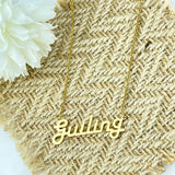 Custom Nameplate Pendant Women Name Chain Necklace Choker Jewelry