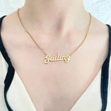 Custom Nameplate Pendant Women Name Chain Necklace Choker Jewelry