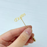 Personalized Name Collar Pin Brooch Men Stainless Steel Jewelry